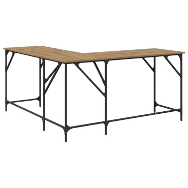 vidaXL Γραφείο Artisan Oak Επεξεργασμένο Ξύλο 149x149x75cm 1 τεμ.
