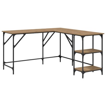 vidaXL Γραφείο Artisan Oak 139x139x75cm Επεξεργασμένο Ξύλο 1 τεμ.
