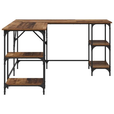 vidaXL Γραφείο Παλιό Ξύλο 139x139x75cm Επεξεργασμένο Ξύλο 1 τεμ.
