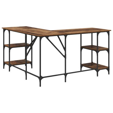 vidaXL Γραφείο Παλιό Ξύλο 139x139x75cm Επεξεργασμένο Ξύλο 1 τεμ.