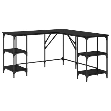 vidaXL Γραφείο Μαύρη Οξυά 139x139x75cm Επεξεργασμένο Ξύλο 1 τεμ.