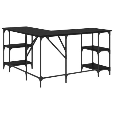 vidaXL Γραφείο Μαύρη Οξυά 139x139x75cm Επεξεργασμένο Ξύλο 1 τεμ.