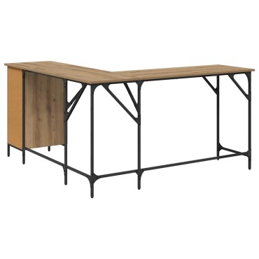 vidaXL Γραφείο Artisan Oak Επεξεργασμένο Ξύλο 141x141x75 εκ 1 τεμ.