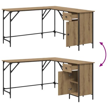 vidaXL Γραφείο Artisan Oak Επεξεργασμένο Ξύλο 141x141x75 εκ 1 τεμ.