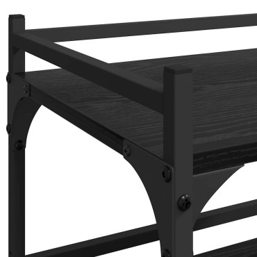 vidaXL Καρότσι Κουζίνας Μαύρη Οξυά 50x35x75.5 εκ