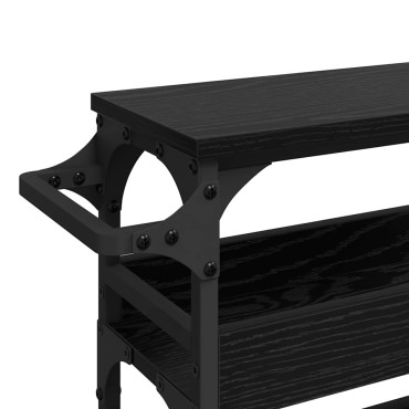 vidaXL Καρότσι Κουζίνας Μαύρη Οξυά 53x20x76cm Επεξεργασμένο Ξύλο