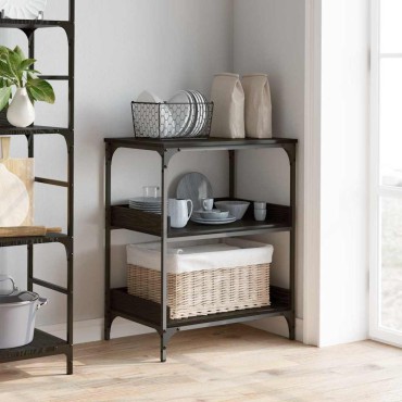 vidaXL Καρότσι Κουζίνας Μαύρη Οξυά 60x41x80.5cm
