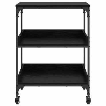 vidaXL Καρότσι Κουζίνας Μαύρη Οξυά 60x41x80.5cm