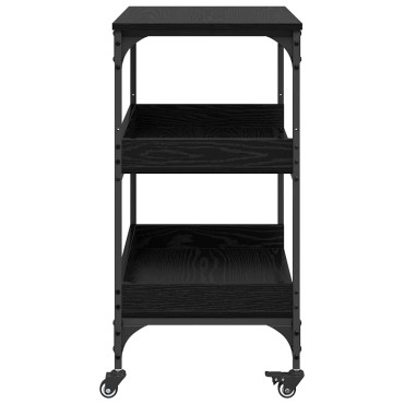 vidaXL Καρότσι Κουζίνας Μαύρη Οξυά 60x41x80.5cm