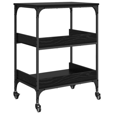 vidaXL Καρότσι Κουζίνας Μαύρη Οξυά 60x41x80.5cm