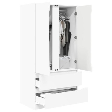 vidaXL Ντουλάπι Λευκός 79,5x49x156cm Μηχανικά επεξεργασμένο ξύλο
