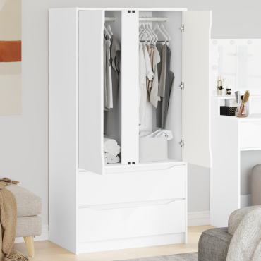 vidaXL Ντουλάπι Λευκός 79,5x49x156cm Μηχανικά επεξεργασμένο ξύλο
