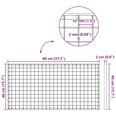 vidaXL Σίτα Ασημί 80 x 40 x 2 cm Γαλβανισμένο Ατσάλι Ψυχρής Βύθισης