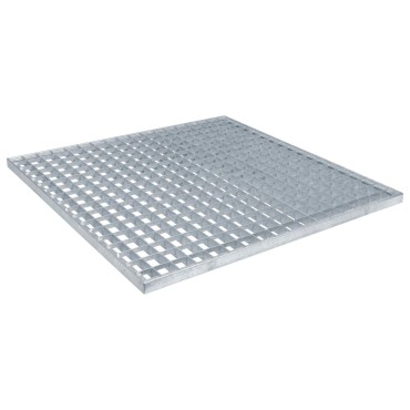 vidaXL Σίτα Ασημί 60 x 60 x 2 cm Γαλβανισμένο Ατσάλι Ψυχρής Βύθισης