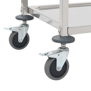 vidaXL Τρόλεϊ Κουζίνας με 5 Ράφια 107x55x147cm από Ανοξείδωτο Ατσάλι 1 τεμ.