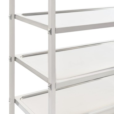 vidaXL Τρόλεϊ Κουζίνας με 5 Ράφια 107x55x147cm από Ανοξείδωτο Ατσάλι 1 τεμ.