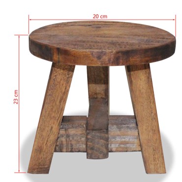 vidaXL Υποπόδιο από Μασίφ Μαόνι 20x20x23cm 1 τεμ.