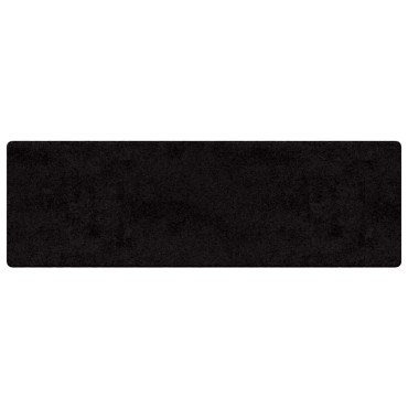 vidaXL Δερμάτινο Χαλί Μαύρο 50x200cm 100% Πολυπροπυλένιο Τούφτα