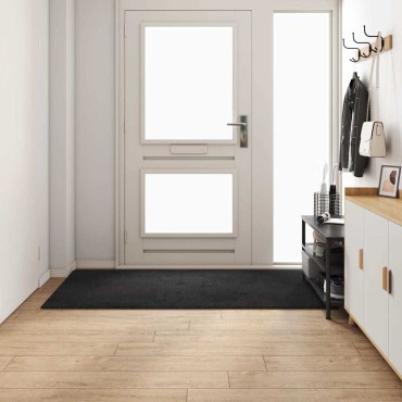 vidaXL Δερμάτινο Χαλί Μαύρο 100x200cm 100% Πολυπροπυλένιο Τούφτα