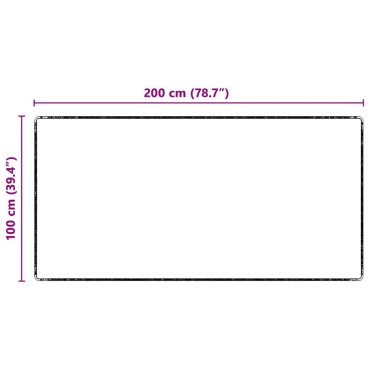 vidaXL Δερμάτινο Χαλί Μαύρο 100x200cm 100% Πολυπροπυλένιο Τούφτα