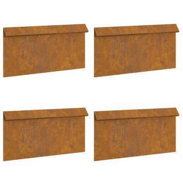 vidaXL Φράκτης σαλιγκαριών 4 τμχ. 50 x 3,5 x 25 εκ Σκ rusty