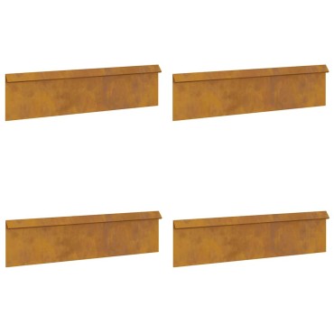 vidaXL Φράκτης σαλιγκαριών 4 τμχ. 100 x 3,5 x 25 εκ Σκ rusty