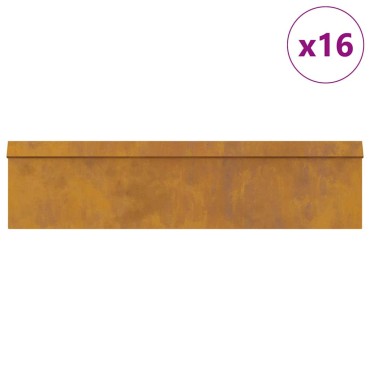 vidaXL Φράχτες με σαλιγκάρια 20 τμχ. 100 x 3,5 x 25 εκ Σκ rusty