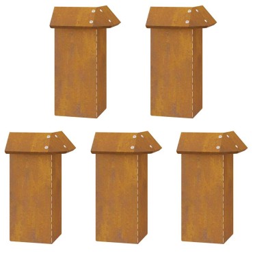 vidaXL Φράχτες με σαλιγκάρια 16 τμχ. 100 x 3,5 x 25 εκ Σκ rusty