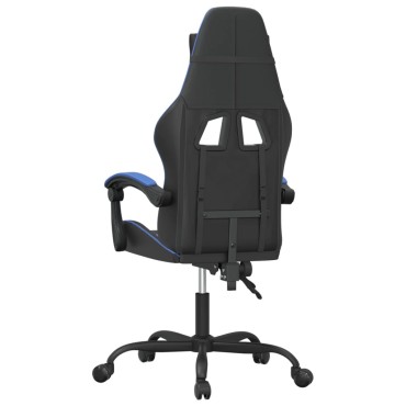 vidaXL Καρέκλα Gaming Μαύρο/Μπλε από Συνθετικό Δέρμα 57,5x59,5x(121-131)cm 1 τεμ.