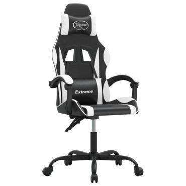 vidaXL Καρέκλα Gaming Μαύρο/Λευκό από Συνθετικό Δέρμα 57,5x59,5x(121-131)cm 1 τεμ.