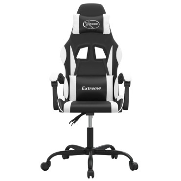 vidaXL Καρέκλα Gaming Μαύρο/Λευκό από Συνθετικό Δέρμα 57,5x59,5x(121-131)cm 1 τεμ.