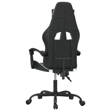 vidaXL Καρέκλα Gaming Μαύρο/Λευκό από Συνθετικό Δέρμα 57,5x59,5x(121-131)cm 1 τεμ.