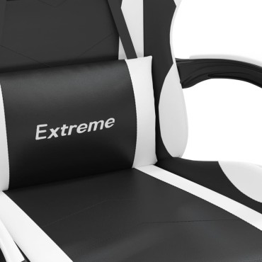vidaXL Καρέκλα Gaming Μαύρο/Λευκό από Συνθετικό Δέρμα 57,5x59,5x(121-131)cm 1 τεμ.