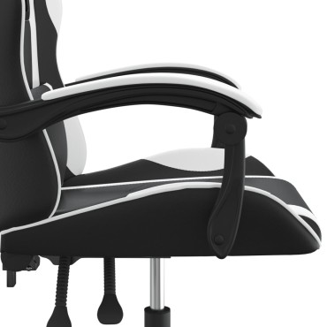 vidaXL Καρέκλα Gaming Μαύρο/Λευκό από Συνθετικό Δέρμα 57,5x59,5x(121-131)cm 1 τεμ.