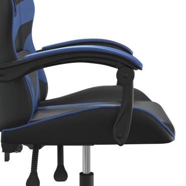 vidaXL Καρέκλα Gaming Περιστρεφόμενη Μαύρη & Μπλε από Συνθετικό Δέρμα 57,5x59,5x(121-131)cm 1 τεμ.