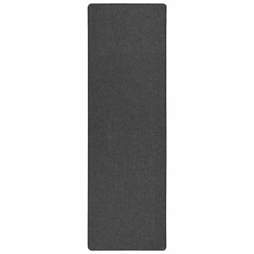 vidaXL Δερμάτινο Χαλί Σκούρο Γκρι 80x500cm 100% Πολυπροπυλένιο