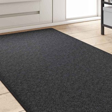 vidaXL Δερμάτινο Χαλί Σκούρο Γκρι 80x500cm 100% Πολυπροπυλένιο