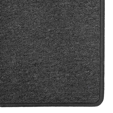 vidaXL Δερμάτινο Χαλί Σκούρο Γκρι 80x500cm 100% Πολυπροπυλένιο
