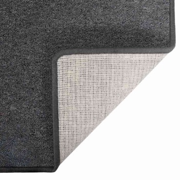vidaXL Δερμάτινο Χαλί Σκούρο Γκρι 80x500cm 100% Πολυπροπυλένιο