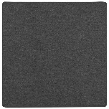 vidaXL Δερμάτινο Χαλί Σκούρο Γκρι 100x100cm 100% Πολυπροπυλένιο