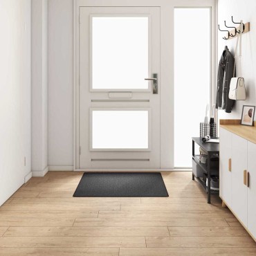 vidaXL Δερμάτινο Χαλί Σκούρο Γκρι 100x100cm 100% Πολυπροπυλένιο