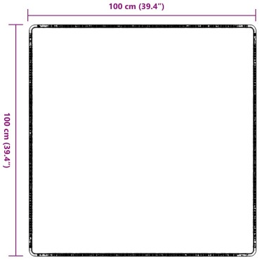 vidaXL Δερμάτινο Χαλί Σκούρο Γκρι 100x100cm 100% Πολυπροπυλένιο