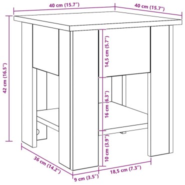 vidaXL Τραπεζάκι σαλονιού Artisan Oak 40x40x42cm Κατασκευασμένο ξύλο 1 τεμ.