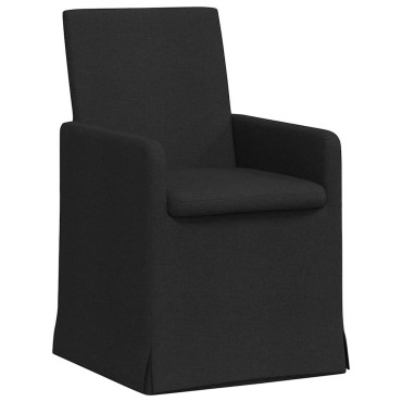 vidaXL Καρέκλες φαγητού 2 τεμ. ύφασμα Μαύρο 57x67x95 εκ