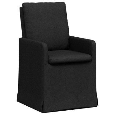 vidaXL Καρέκλες φαγητού 2 τεμ. ύφασμα Μαύρο 57x67x98 εκ