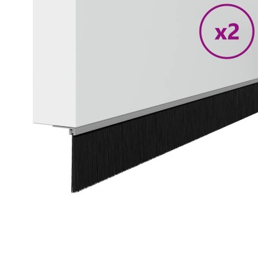 vidaXL Σφραγίδες πόρτας με βούρτσες που προσαρτώνται 2 pcs Ασημί