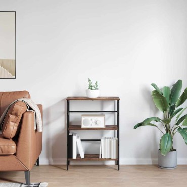 vidaXL Ράφι Βιβλίων 2 επιπέδων 60x29,5x81cm Επεξεργασμένο Ξύλο 1 τεμ.