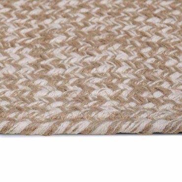 vidaXL Χαλί Περιοχής Φυσικό και Λευκό 80x150cm Γιούτα