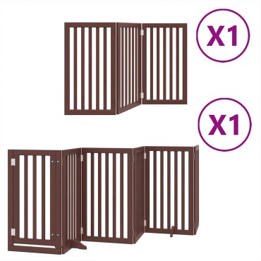 vidaXL Διαχωριστικό Σκύλων/Πόρτα Πτυσσόμενο 9 Πάνελ 450εκ. Ξύλο Λεύκας