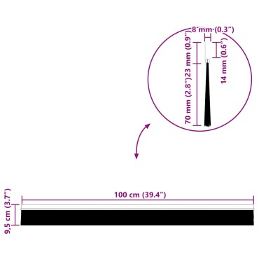 vidaXL Αυτοκόλλητες σφραγίδες πόρτας 12 τμχ. 100 cm Αλουμινένιο Κράμα